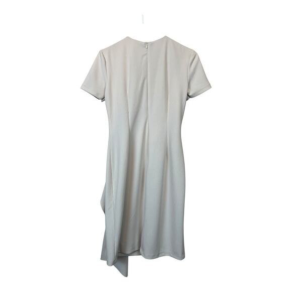 Maggy London Ivory Ruched Dress Cocktail Career Draped Small Petite - Picture 8 of 8